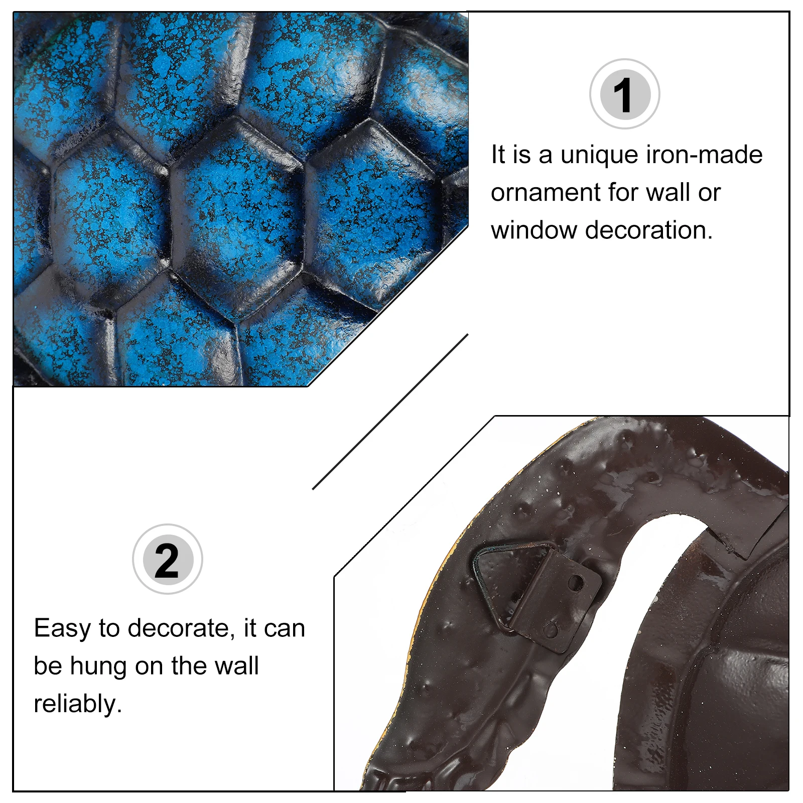 

Turtle Wall Hanging Home Decoration Iron Tortoise Adornment Colored Decorations Pendant Art Bedroom Office Garden Supply Mini