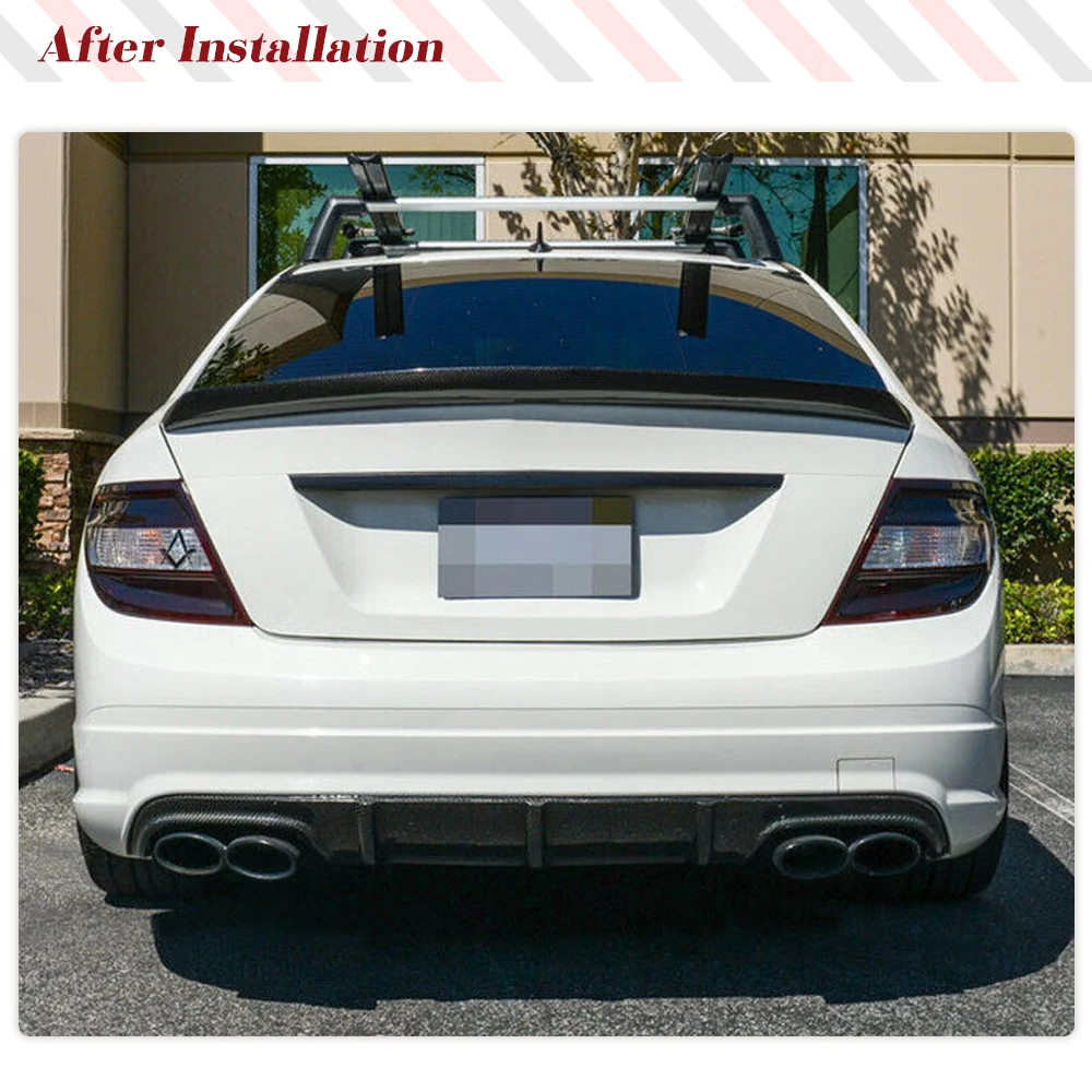 For Mercedes-Benz C-Class W204 C63 AMG Sedan 2008-2014 Car Rear Trunk Racing Spoiler Wing Trunk Tail Lid Wing Lip Carbon Fiber