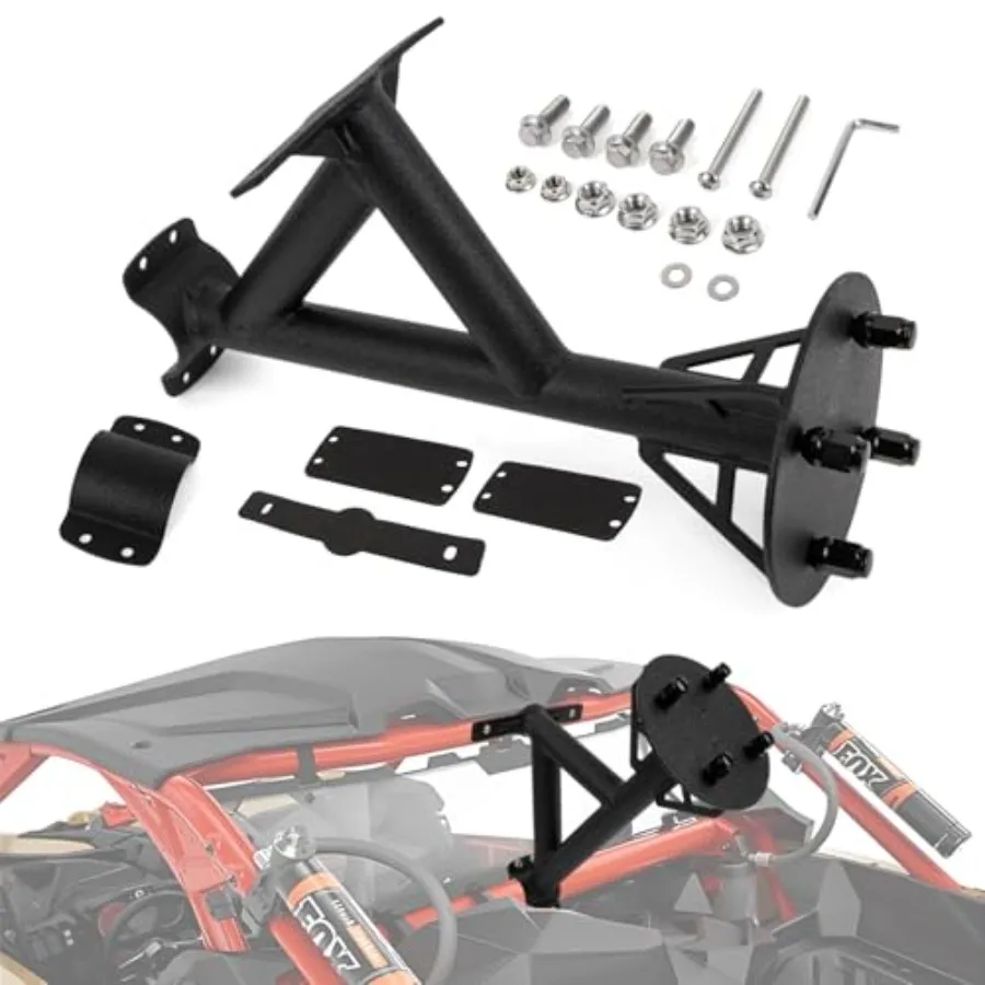 Offroad spare tire carrier holder mount for Maverick X3 Max Turbo R RR 2017-2023: heavy duty metal, black, securely holds up to
