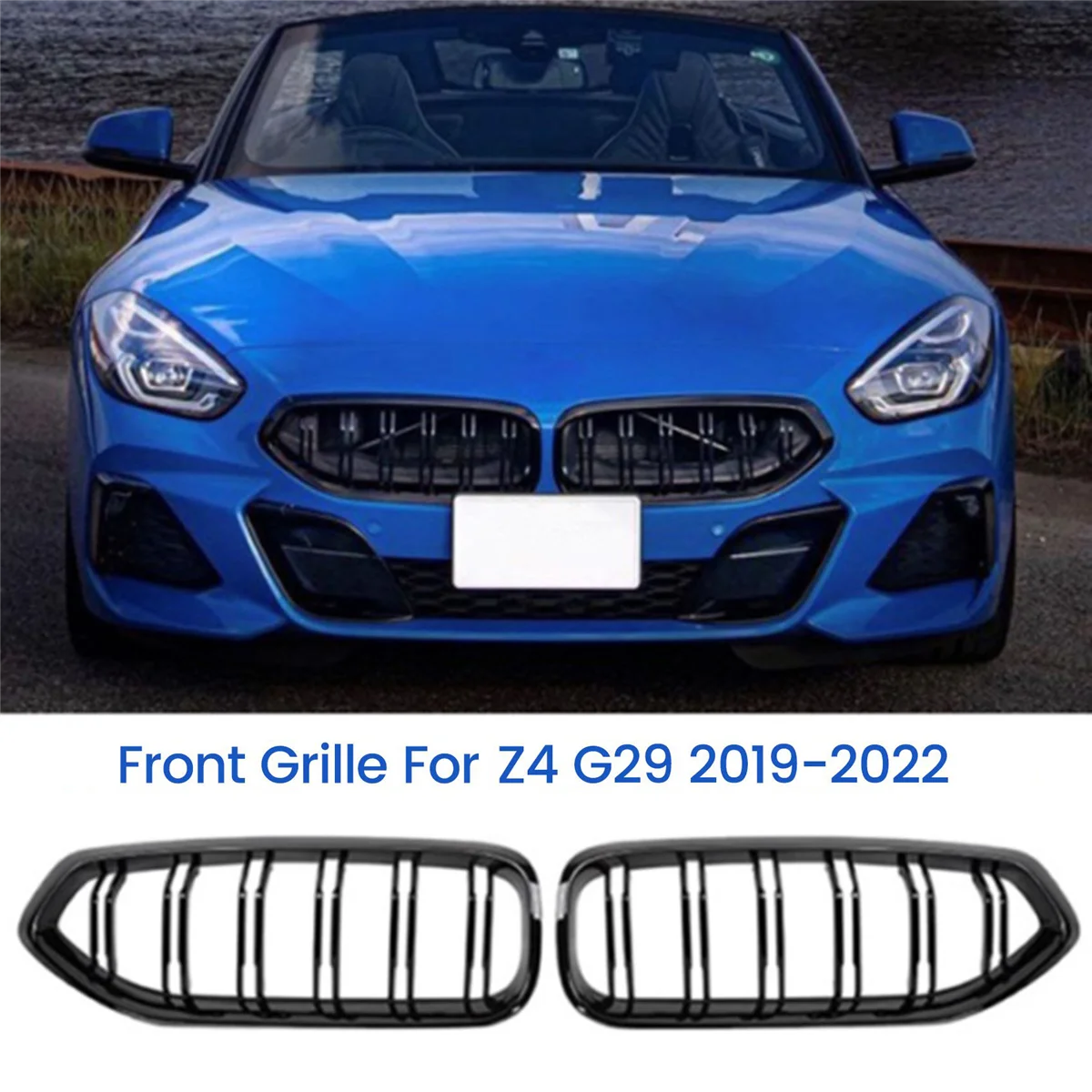 

2Pcs Carbon Fiber Style Car Front Grille Grill Frame Cover Trim for BMW Z4 G29 2019-2022