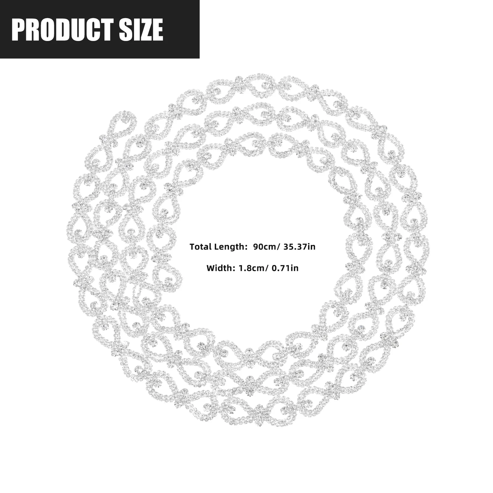 

8 Shaped Rhinestone Chain Waist Decor Cuttable Jewelry DIY Craft Supply Delicate Trim Belt Accessory H crafted