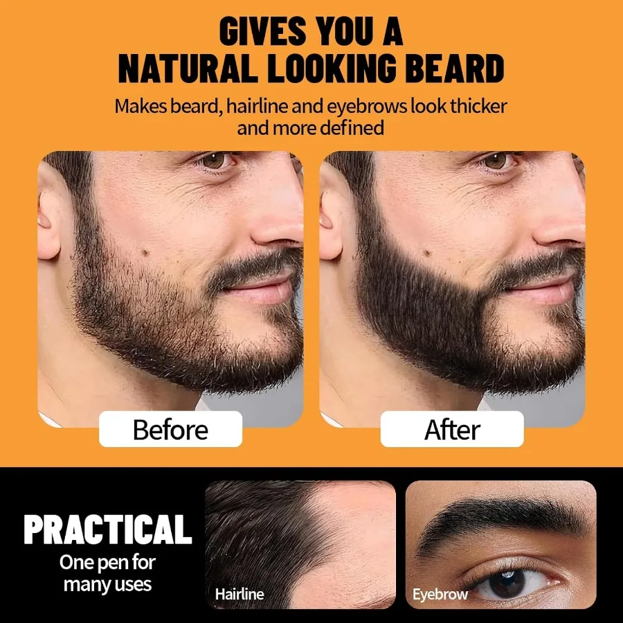 12 pezzi set di riempitivi per penna per barba kit di matite per riempimento barba con pennello barbiere styling toelettatura matita per linea di riempimento miglioramento