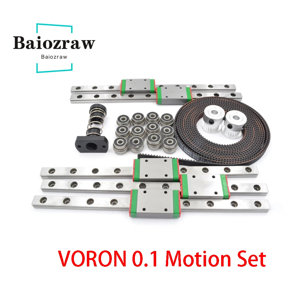 Imagem -03 - Baiozraw V0.1 Movimento Conjunto Gt2 Ll2gt rf Aberto Correia 2gt 20 Dentes Polia F623-rs Rolamento t8 Flange Porca mm Chumbo para Voron 0.1 Peças