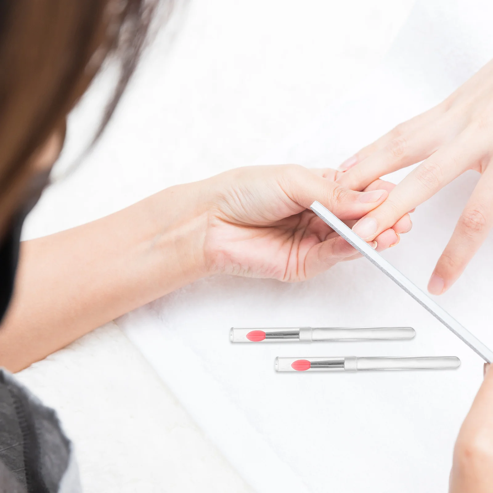 10Pcs Transparent Silicone Nail Applicator Sticks Mirror Powder Glitter Tools Nail Art Supplies DIY Craft Brushes