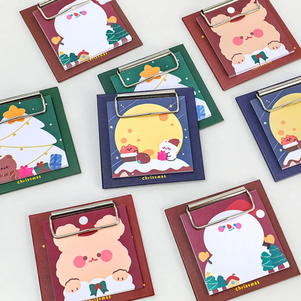 Bloc de notas de oficina papelería portátil práctica estudiante dibujos animados árbol de Navidad muñeco de nieve Bloc de notas para el hogar