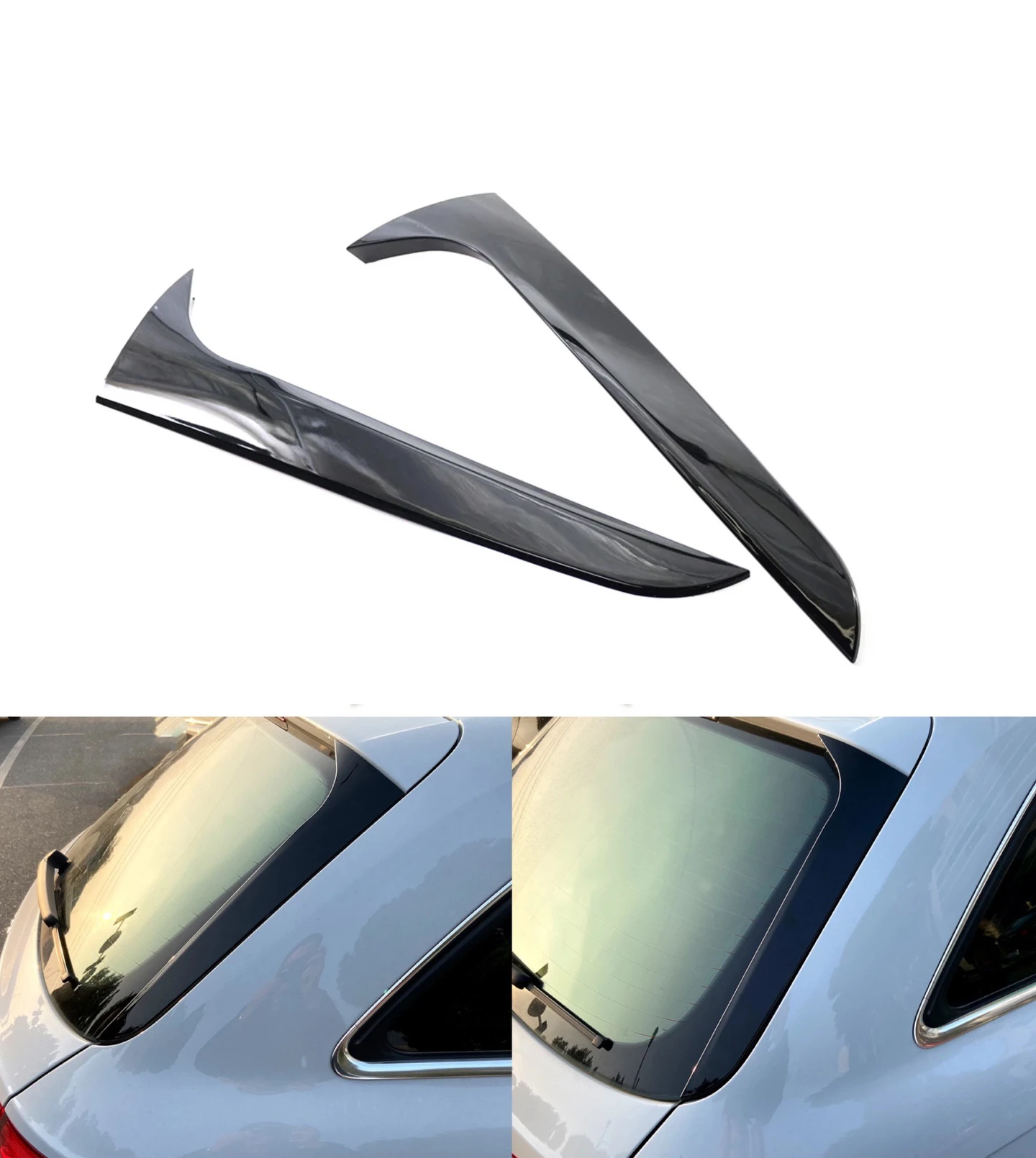 For Audi A4 B8 Allroad Avant 2009-2016 Gloss Black Car Rear Window Side Spoiler Wing ABS Body Kits Tuning Sticker Spoiler