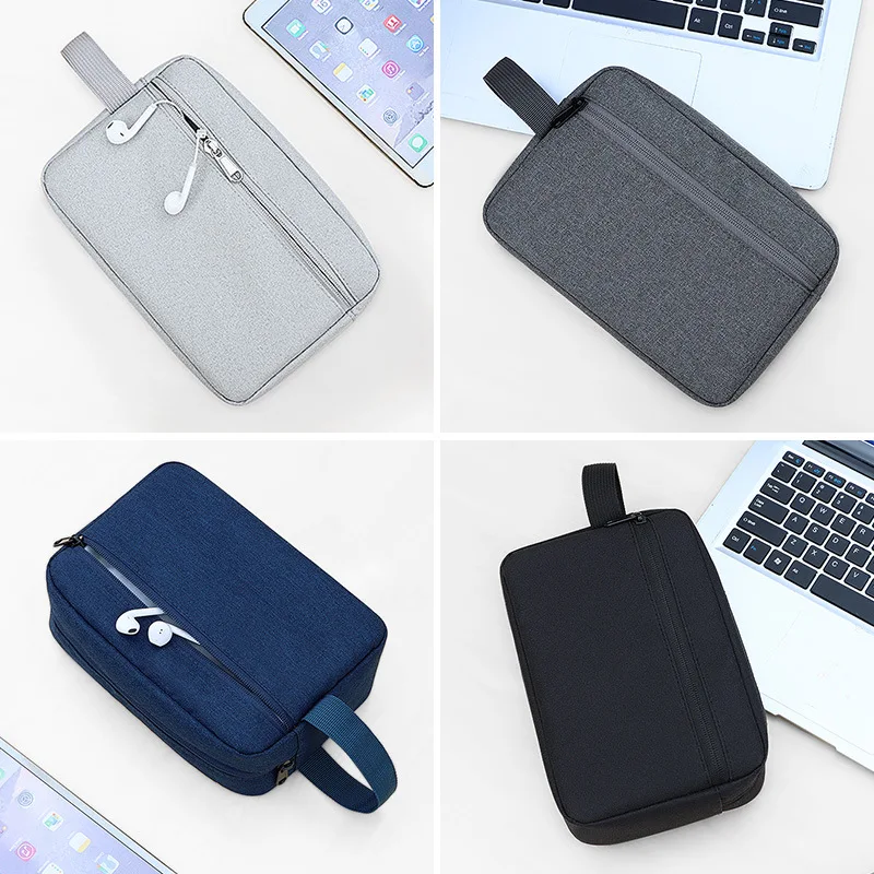 Travel Tech Organizer With Waterproof Fabric For 7.9 Inch Tablet Charger Usb Cables Power Bank Mouse Keys Bus Card Portable Bag