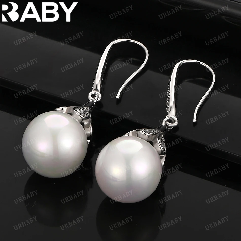 

URBABY 925 Sterling Silver Earrings Pearl Drop Earrings Jewelry Fashion Party and Daily Wear