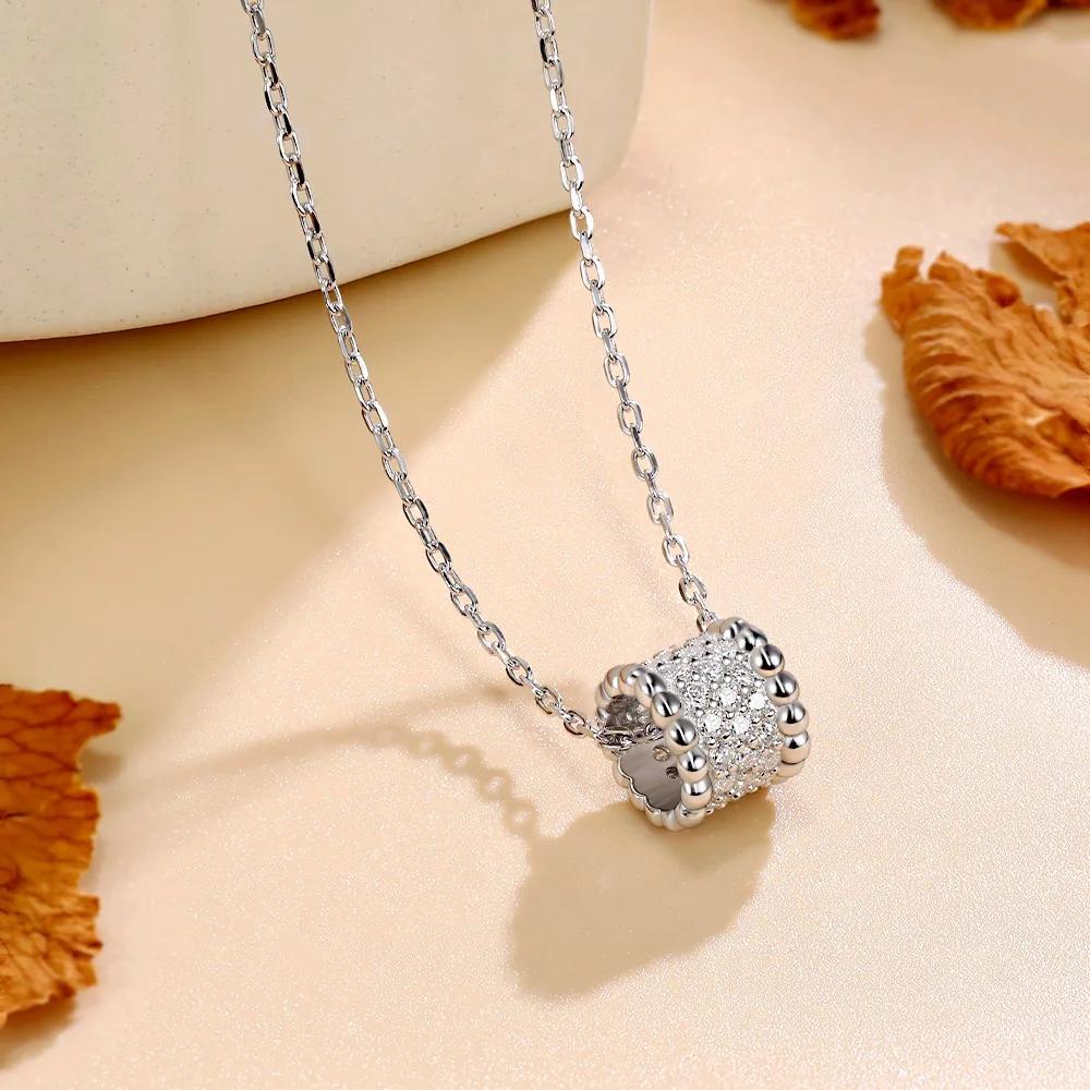 M-JAJA Real Moissanite Necklace for Women 925 Sterling Silver Chain Gemstone D Color VVS1 Lab Diamond Vintage Pendant Jewelry