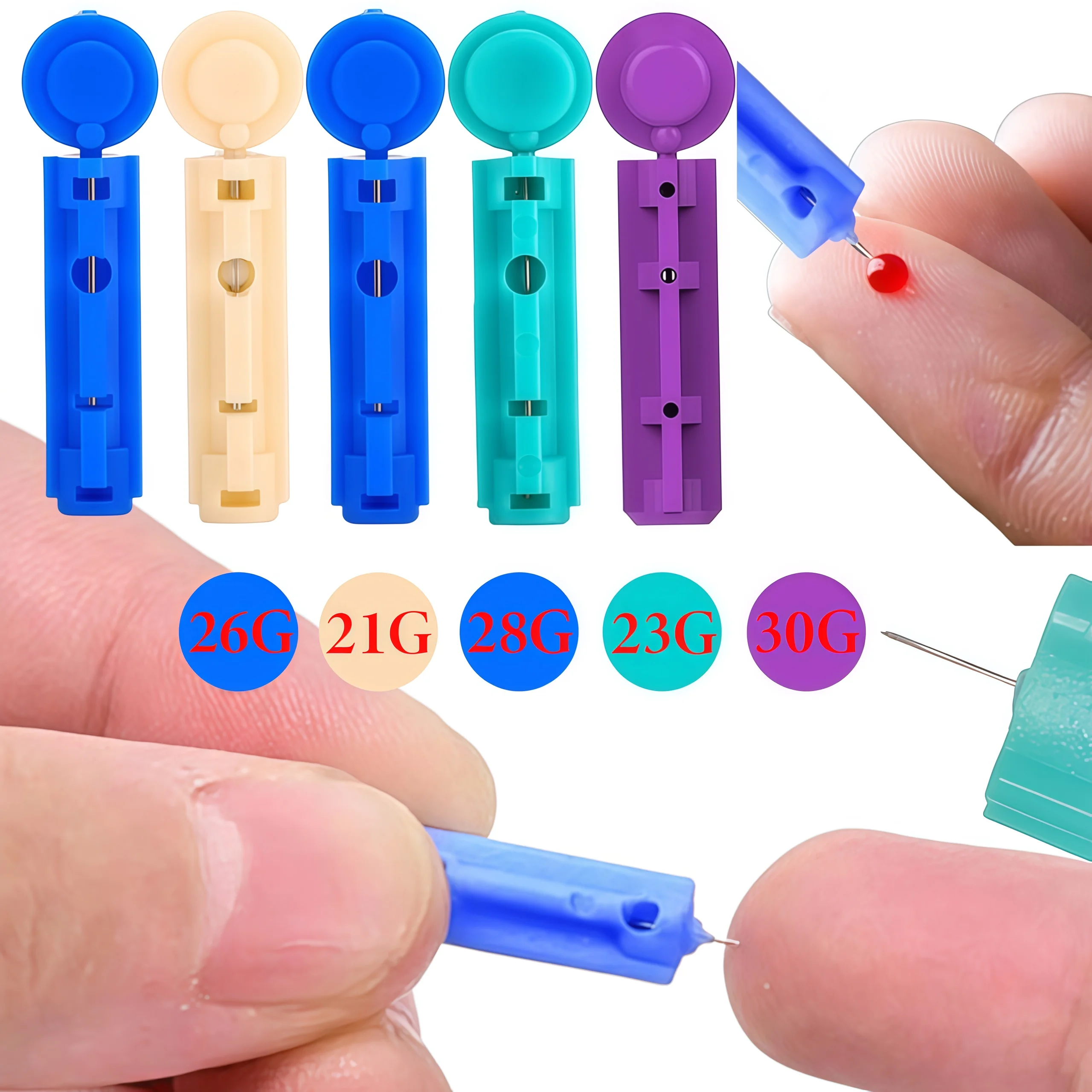 21g, 23g, 26g, 28g, 30g Disposable Blood Collection Needles, Suitable for Blood Collection, Cupping, Massage and Other Medical Scenarios, Used in Conjunction with Puncture Equipment, Specifically Designed for Diabetics, Can Be Used to Collect Blood Samples.
