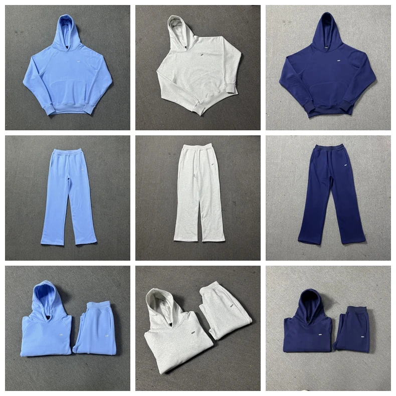 

Men's Hoodie Sweatirt Embroidered Lettering Fce Lined Set with Drill Hip Hop Casual Sweatpants Autumn Collection