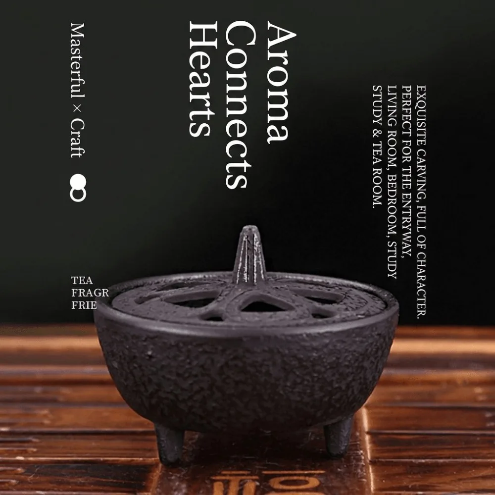 1pc Cast Iron Cauldron Smudge Pot Incense Holder for White Sage, Palo Santo, Yoga Meditation and Ritual Home Decor Women's Gift