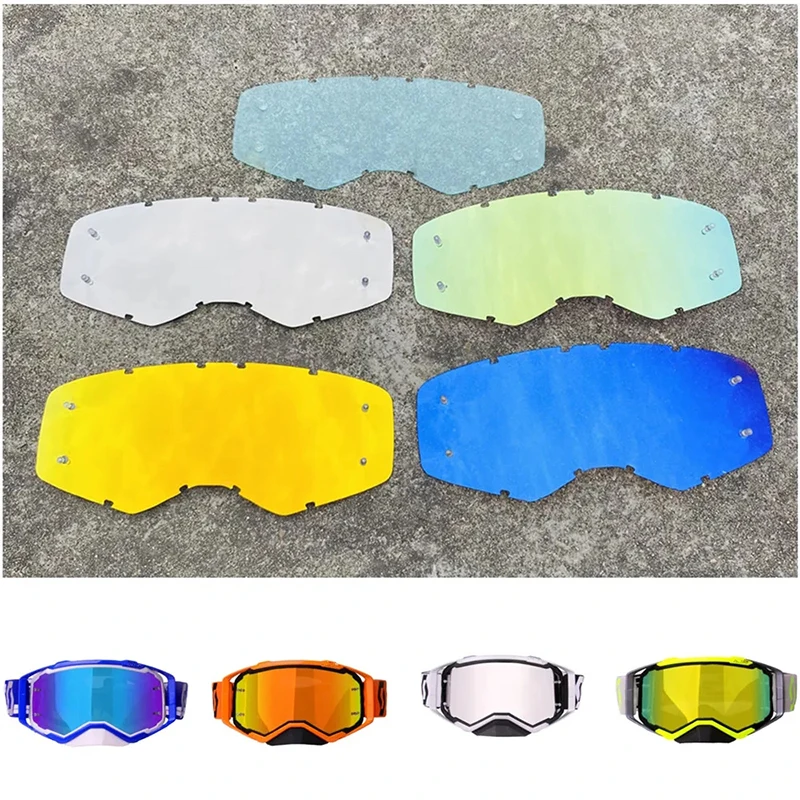 Goggles Lens for Scott Sun Glasses of Outdoor Motorcycle Dirtbike Sunglasses Helment Accessory Gold Blue Silver Clear Color