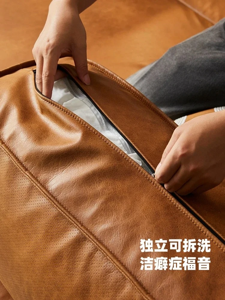 الفرنسية الرجعية أريكة سرير شقة صغيرة غرفة المعيشة ذات الاستخدام المزدوج جديد النفط الشمع القماش النمط القديم وحدة أريكة #4