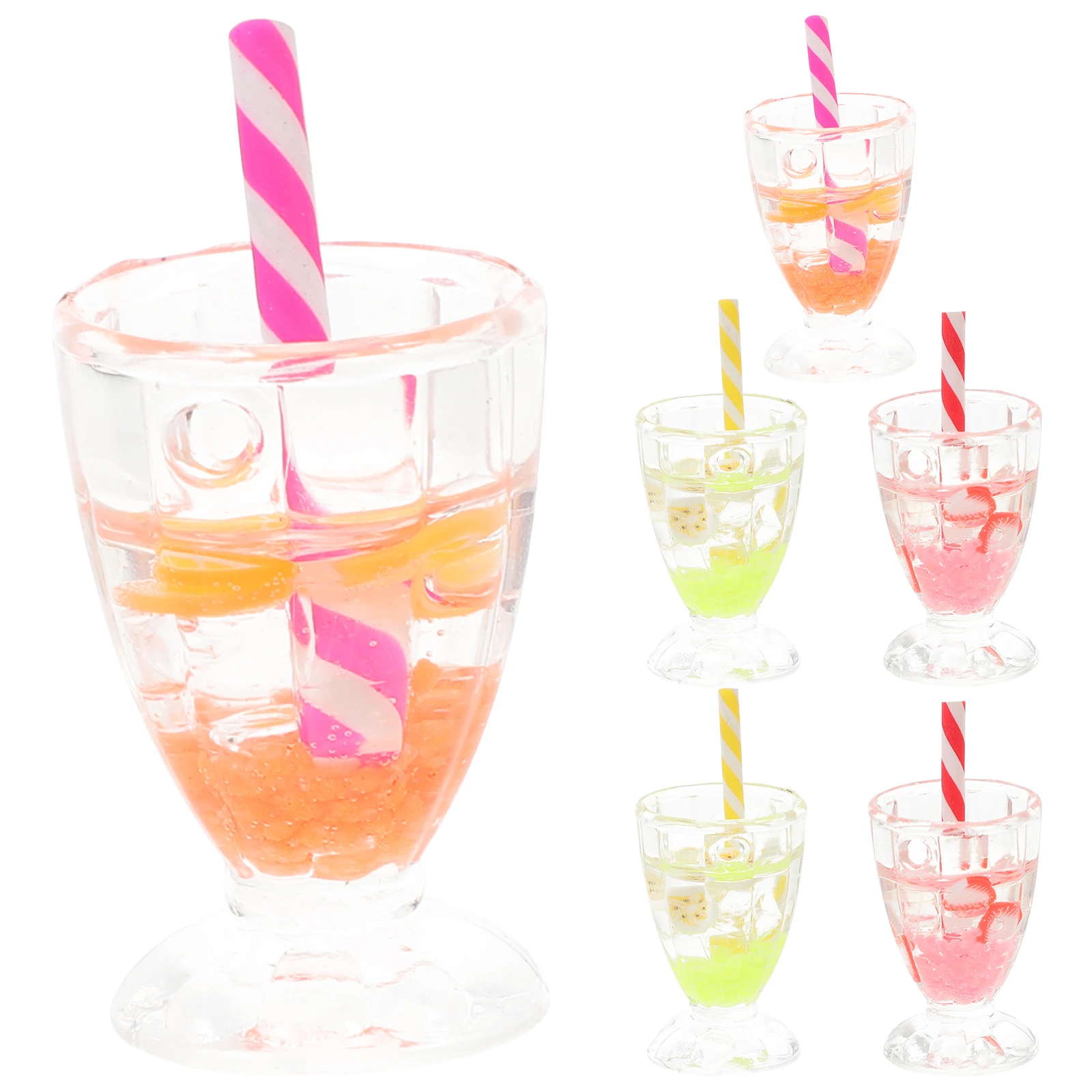 6 stks Crème Beker Huis Ornamenten Hars Nep Voedsel Voor Pretend Mini Keuken Scène Mini Huis Decoraties Decor