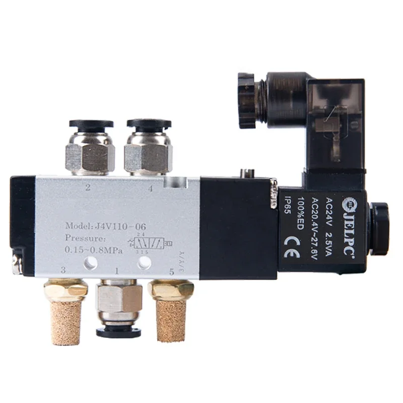 

4V110-06 1/8 Bsp Air Solenoid Valve 5 Way Port 2 Position Gas Pneumatic Electric Magnetic Valves DC12V 24V 110 V220V Coil Volt