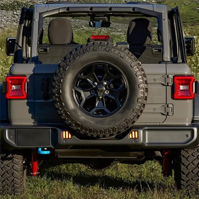 

A22E-Rear Bumper Reflector Light For Jeep Wrangler JL 2018-2023 Rear Fog Light Turn Signal Brake Lights
