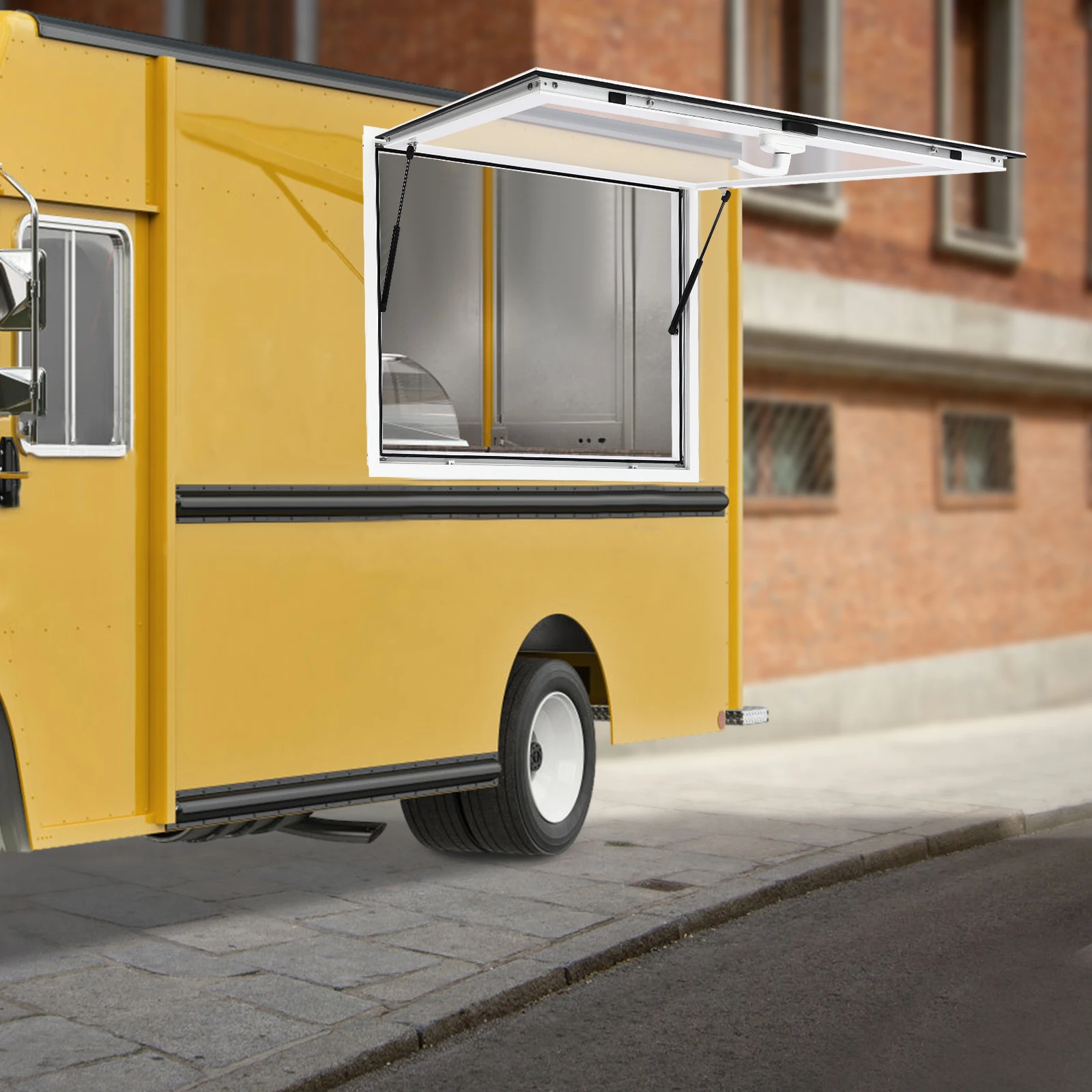 

Концессионное окно с тентом, 45x33 дюйма, рама из алюминиевого сплава, пневматическая опора, простая установка, плавное отверстие