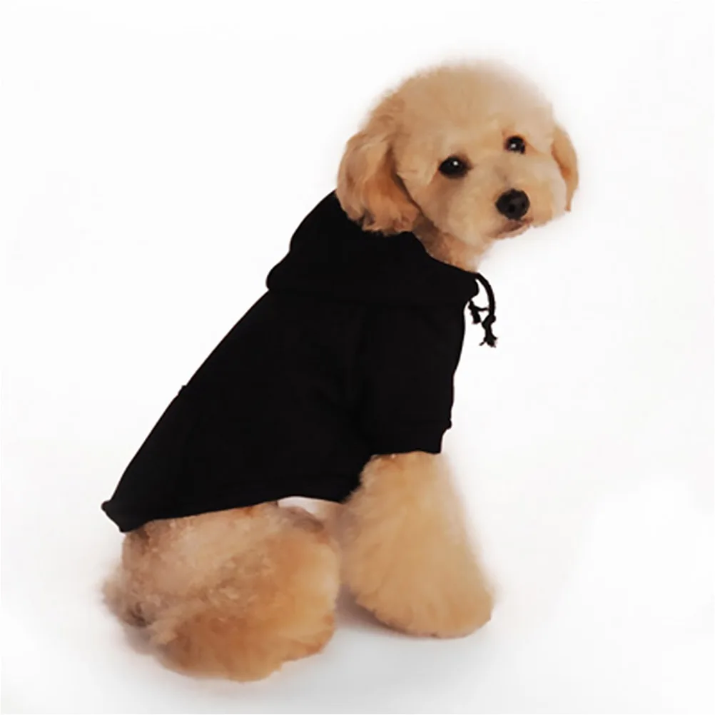 

Coat Pet Sweater Dog Hoodie Winter Fall Clothes Collar Warm Black Costume Cotton Puppy