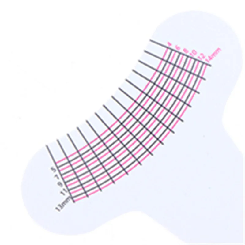 10-teiliges tragbares Messlineal für die Wimpernlänge, weiches Kunststoff-Augenbrauen-Make-up-Werkzeug für das Wachstum der Wimpernverlängerung