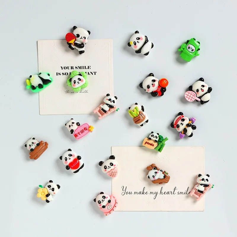 10pcs Panda Fridge Magnets,Cute Cartoon Rare Animal Design,Multi-Pose Soft Magnets with High Adhesion,for Kitchen/Computer