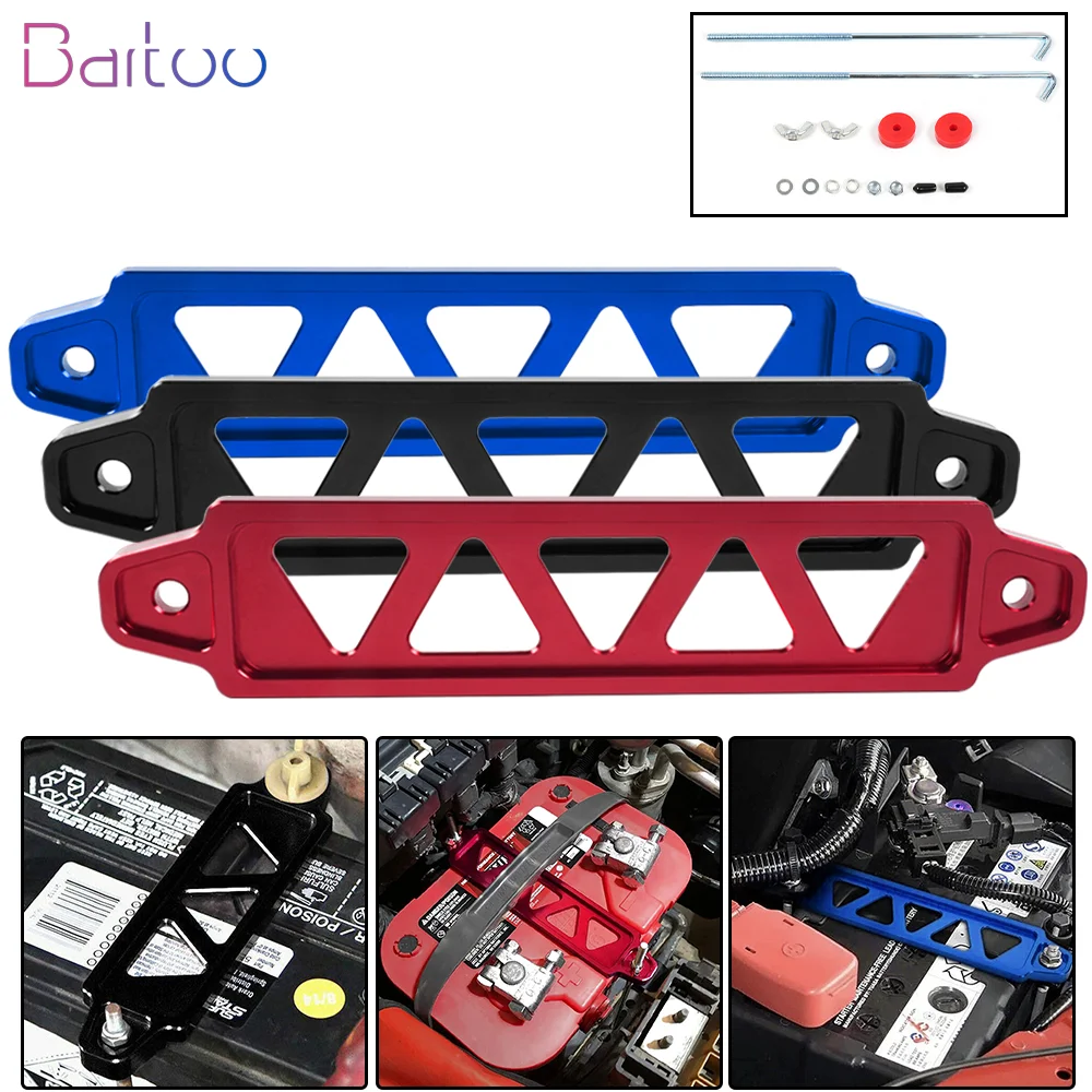 

New 220mm/190mm Aluminum Car Battery Tie Down Mount Holder Bracket Brace Battery Fasten Bracket 19cm For Honda Civic EK BTD037