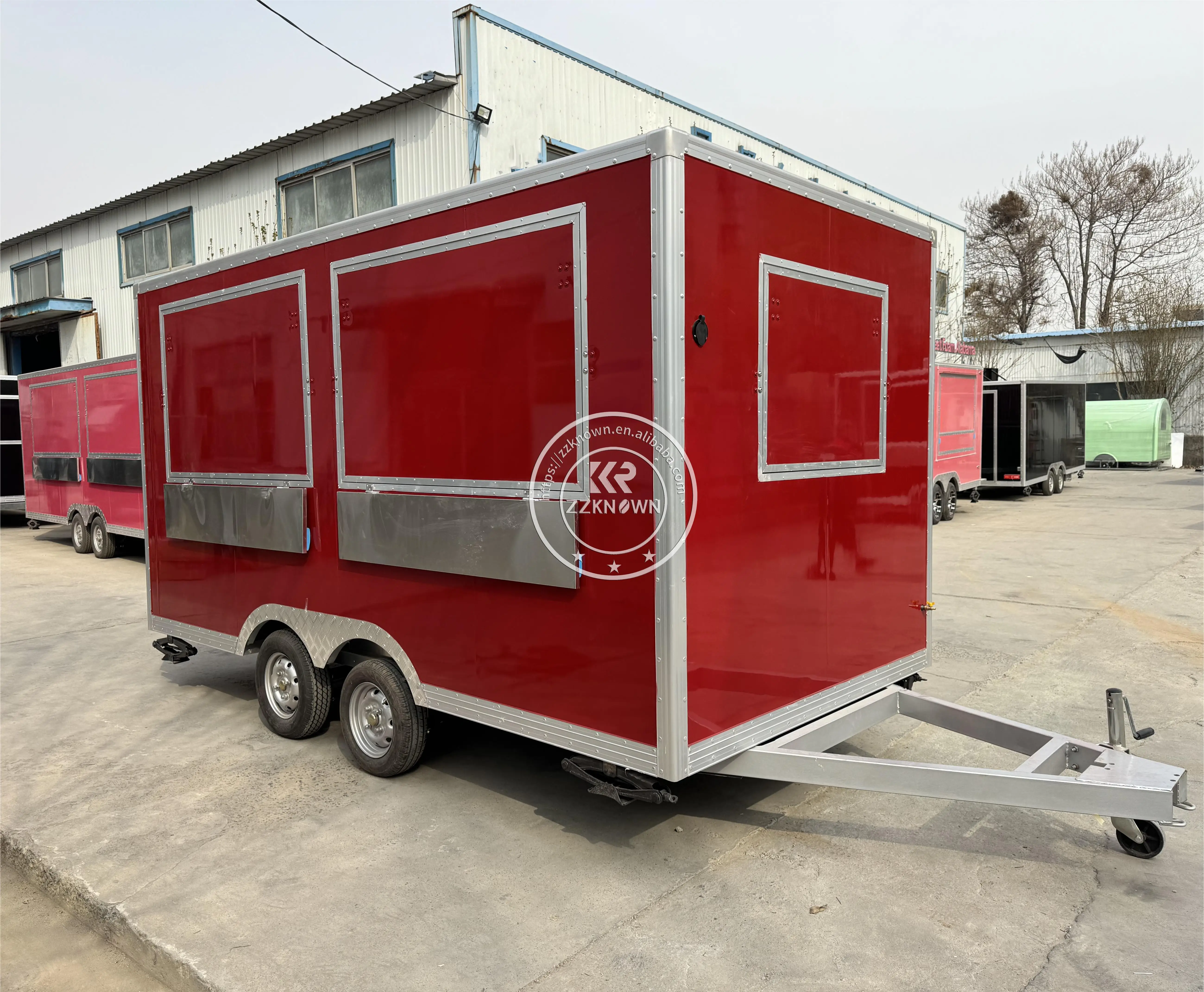 

Hot Dog Ice Cream Food Truck Trailer Coffee Cart Outdoor Mobile Food Trailer with Kitchen Equipped