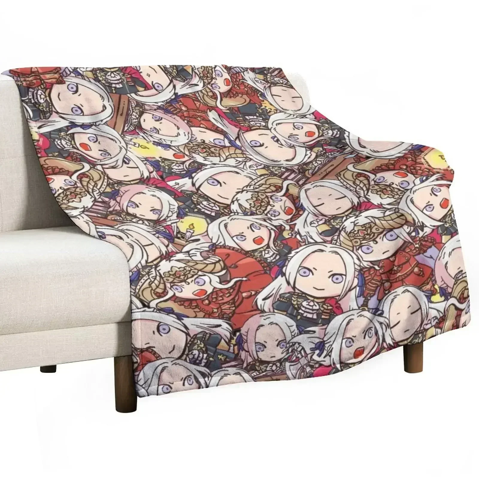 

Fire Emblem Three Houses: Chibi Edelgard Collage Throw Blanket Flannel Fabric Loose Giant Sofa for babies Blankets