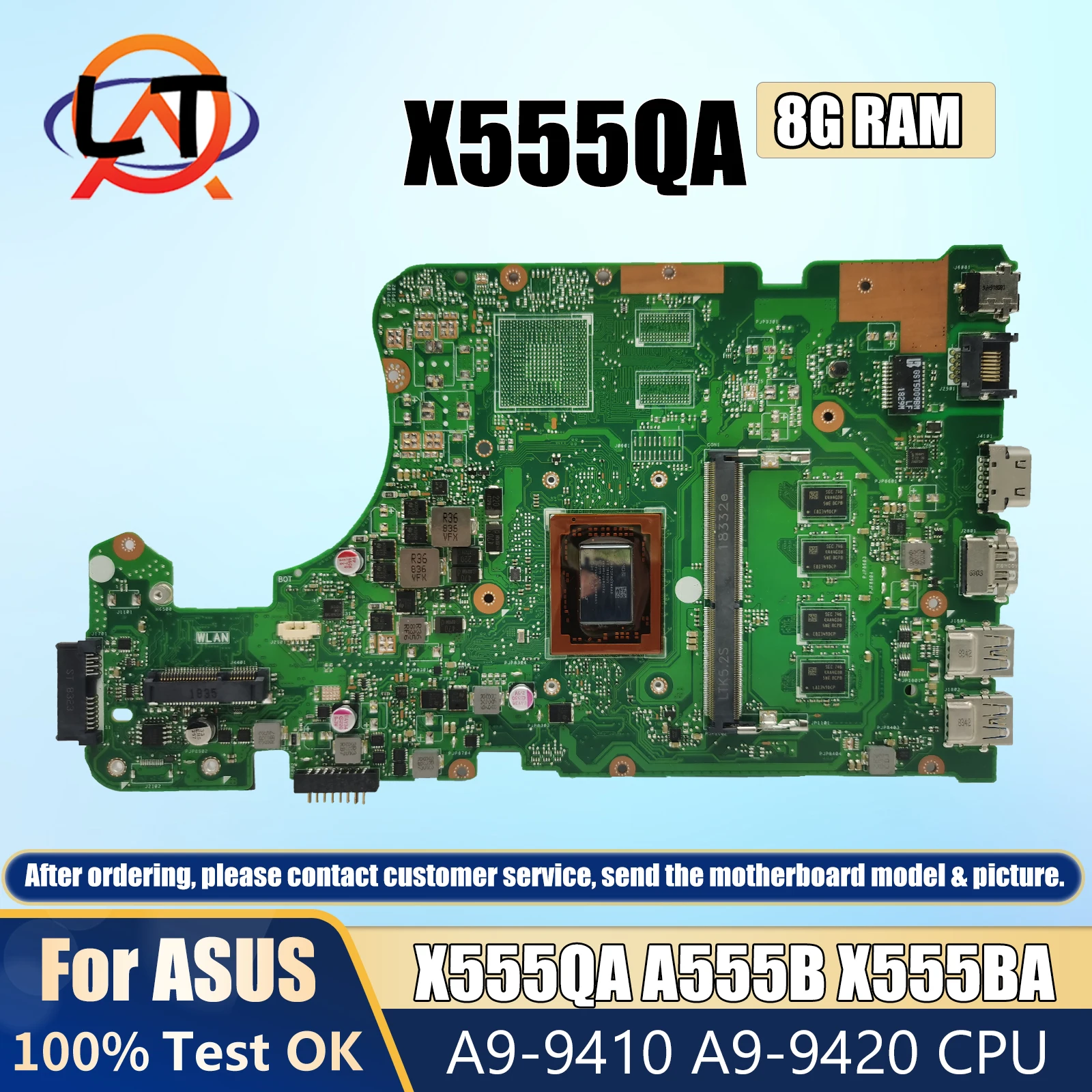 

X555QA X555BA Материнская плата для ноутбука Asus X555Q A555Q X555B X555BP K555Q Материнская плата A6 A9 A10 A12 FX-9800P Процессор 4G/8G-RAM DDR3