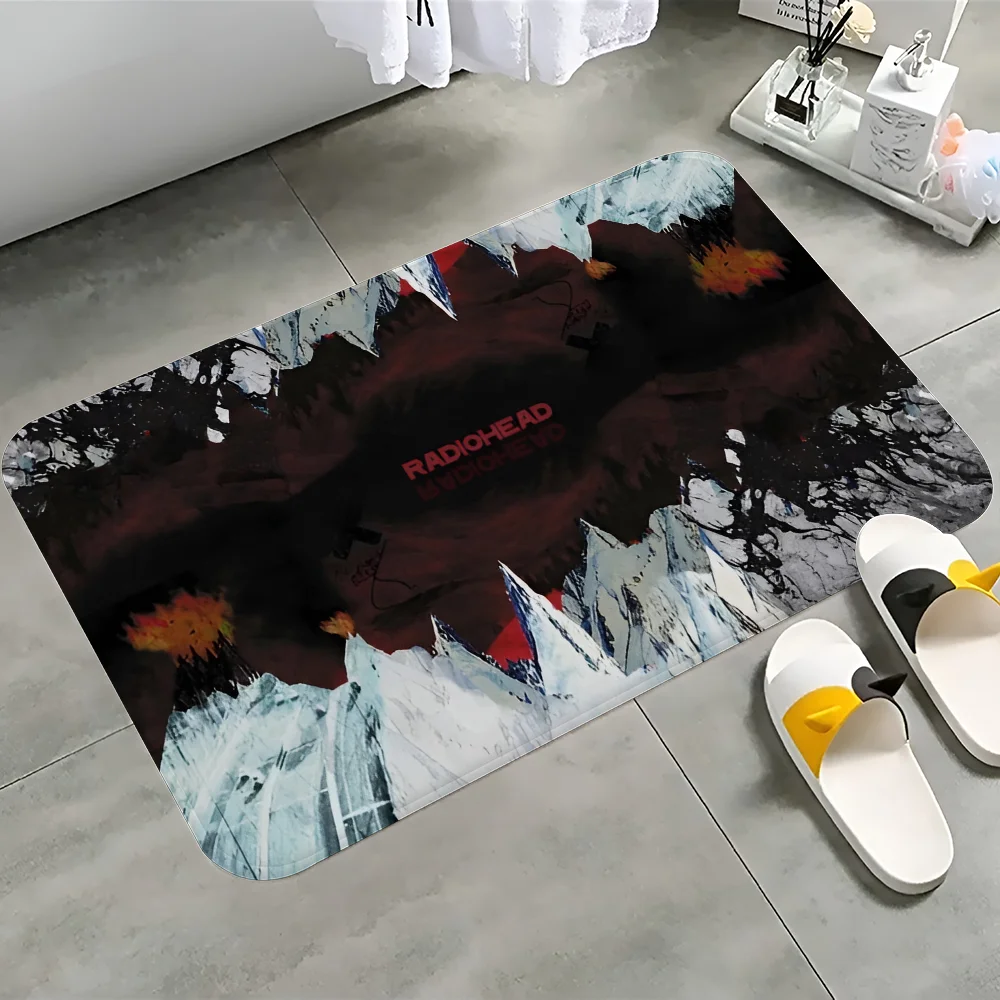 Rock Band Radiohead Music Bathroom Mat Kids Room Bedroom Decoration Balcony Anti-Slip Doormat Living Room Bedside Area Rugs