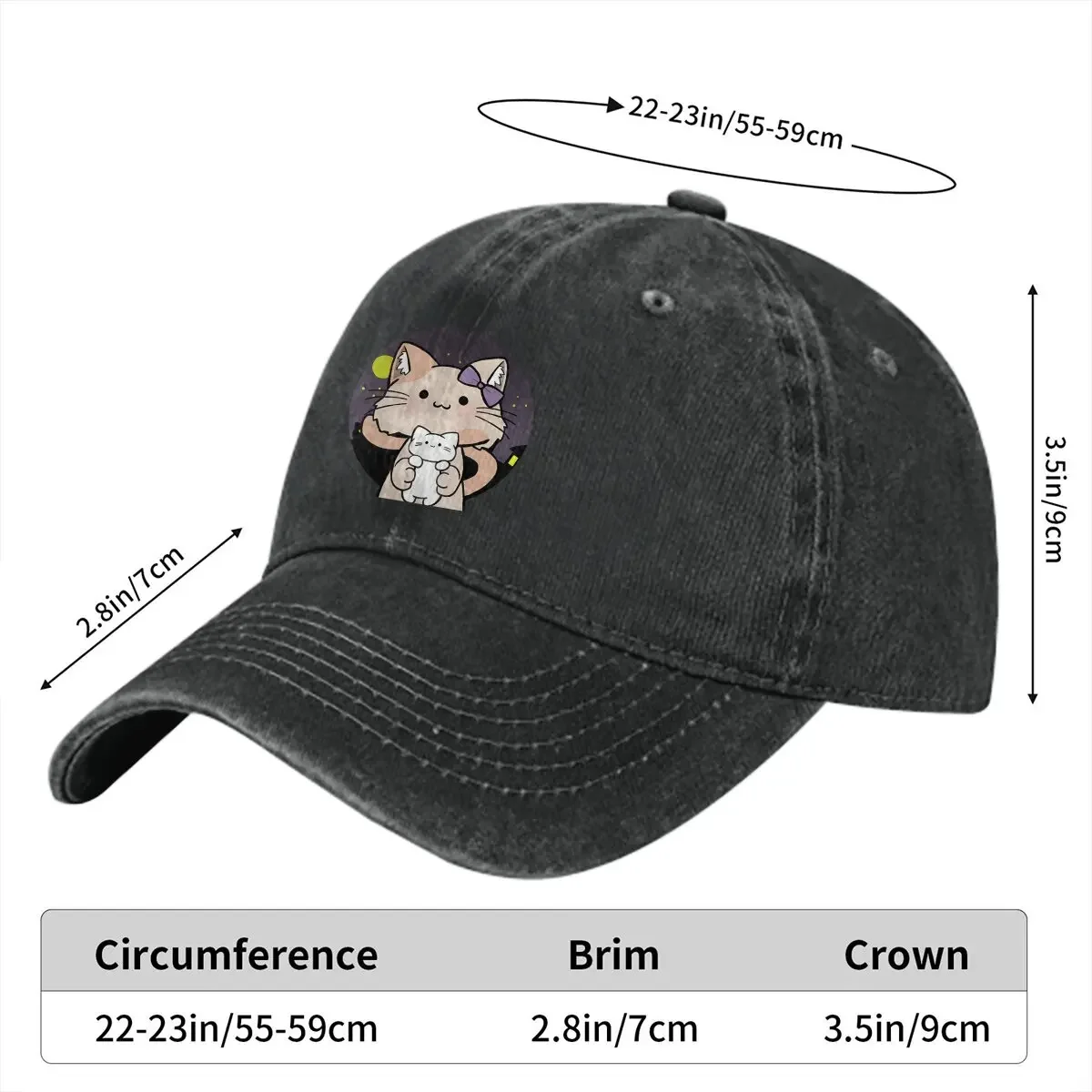 Simpatici animali di gatto cappello multicolore berretto da donna con visiera notturna cappelli di protezione della visiera personalizzati