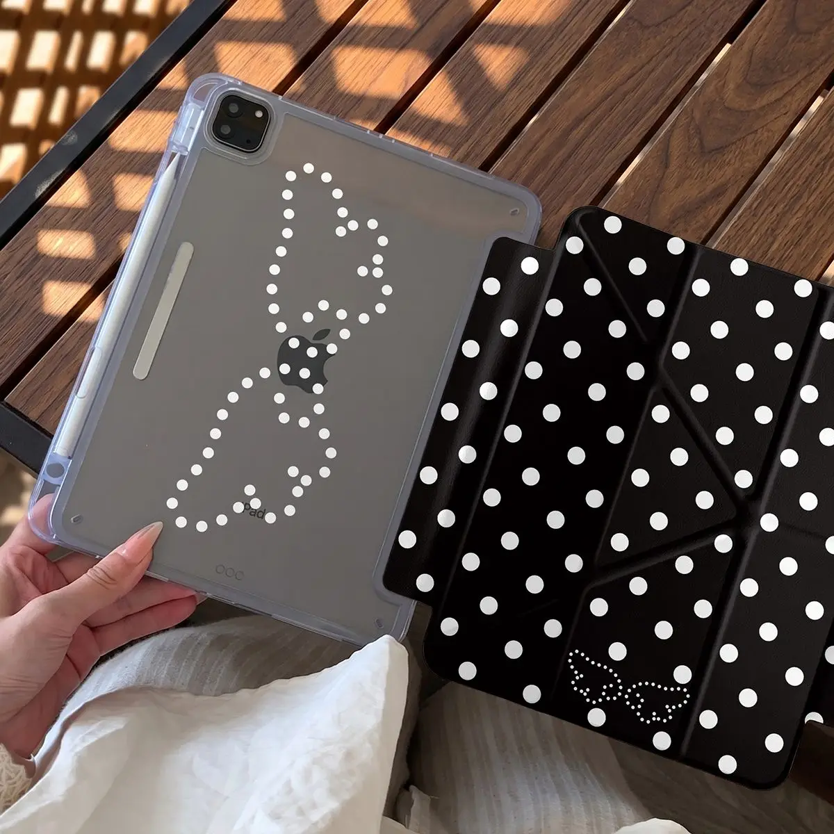 Blue Checkered Penguin 3-Y Fold iPad Case For iPad Pro 11 13in 2025 iPad Pro 12.9in Air7 10th 11th M4/5 Buckle Protective Cover