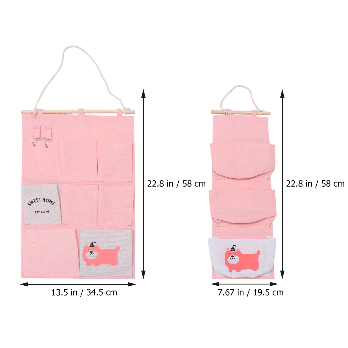 

1Set Hanging Storage Bag Fabric Organizer Large 7 Pockets Small 3 Pockets Cotton Linen Waterproof Wall Hanging Storage Bag
