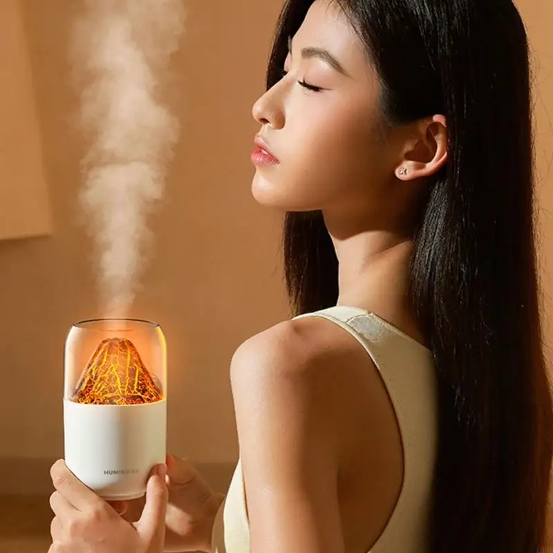 L8RE Мини-Увлажнитель Вулкана 300 мл Маленький Прохладный Увлажнитель Тумана Настольный Увлажнитель для Спальни, Путешествий, 2