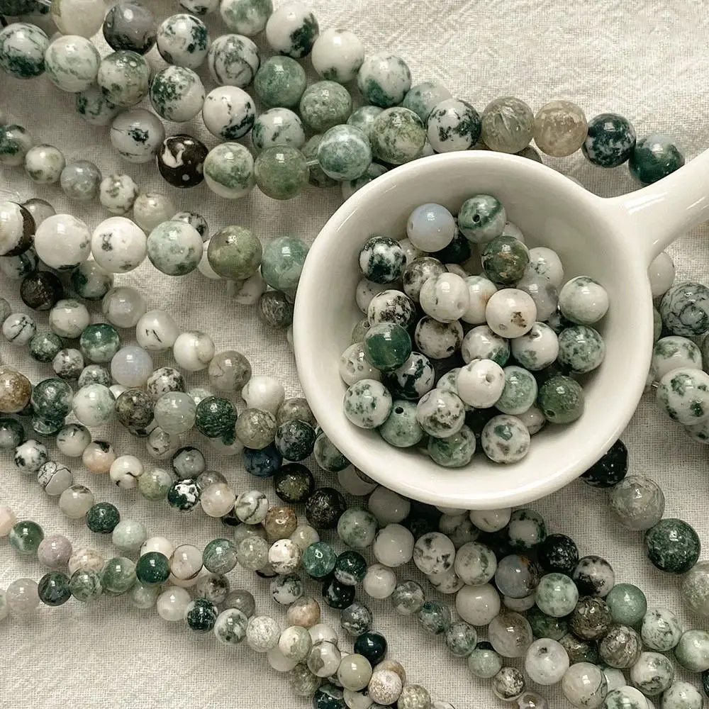 

20pcs Green Actinolite Stone Beads Natural Loose Beads DIY Jewelry Making Craft Supplies