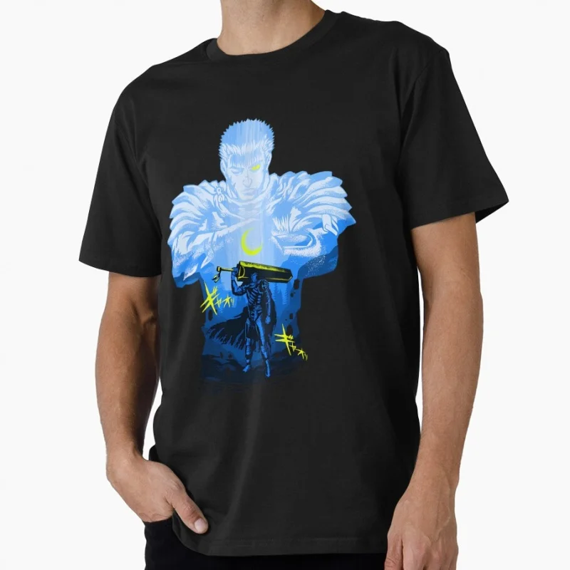 

0922 Guts Berserk Japanese Anime Gift t shirt 100% cotton print clothing Swordsman Manga Graphic Tee Y2K clothes Large size Tops