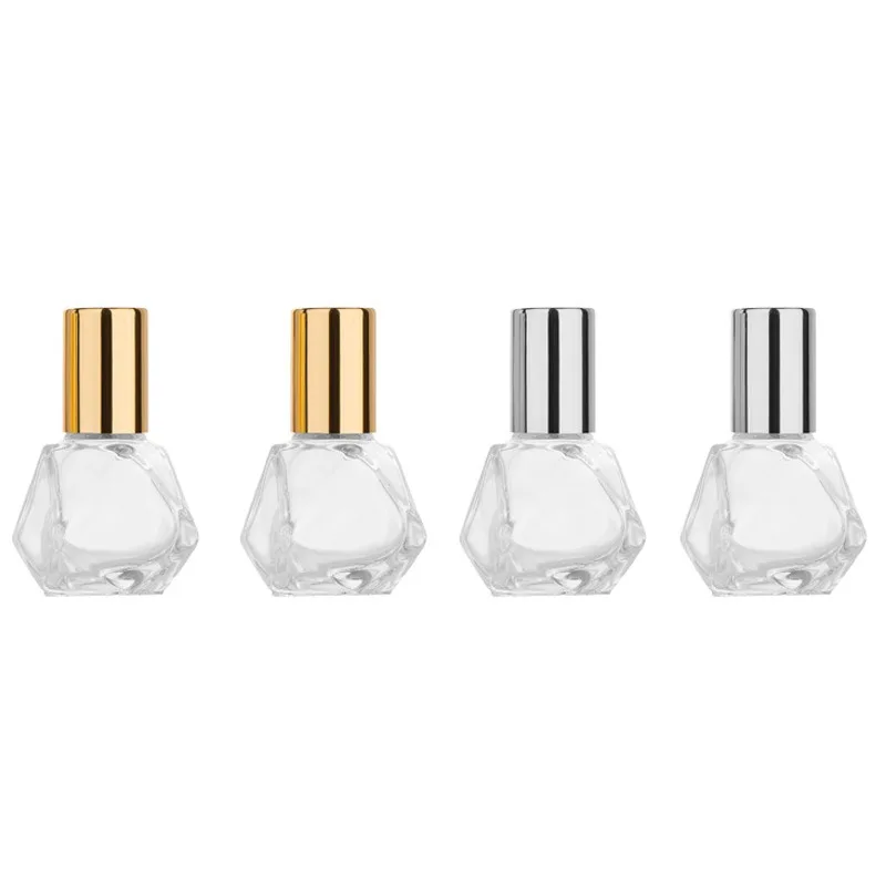 Essential Oil Glass Bottle Empty Clear Bear Shaped Steel Roller Ball Vial Refillable Makeup Packaging 8ML Perfume Roll on Bottle
