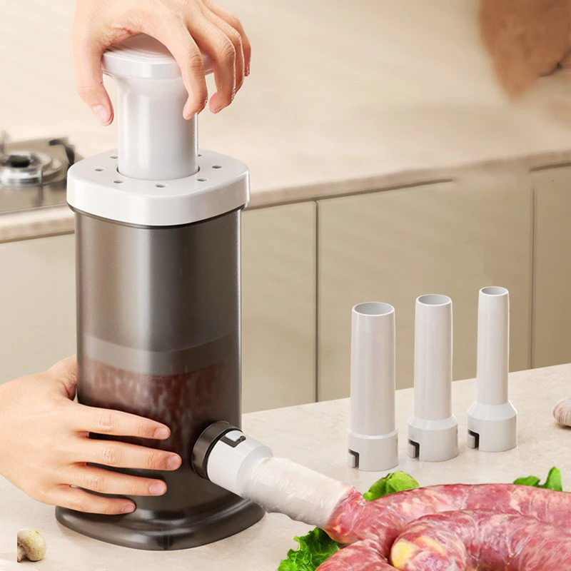 Homemade Sausage Maker With 4pcs Stuffing Pipe Manual Fast Meat Stuffer Filling Machine Large Capacity Heavy Duty Kitchen Tools