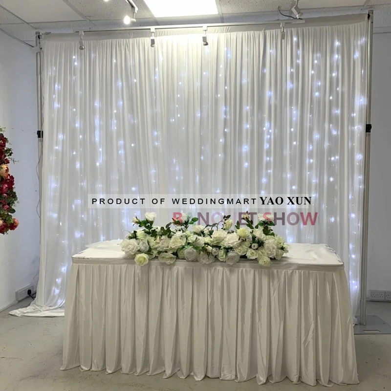 

3X3M White Ice Silk Party Wedding Backdrop Curtain Drape Stage Background Photo Booth Banquet Event Decoration