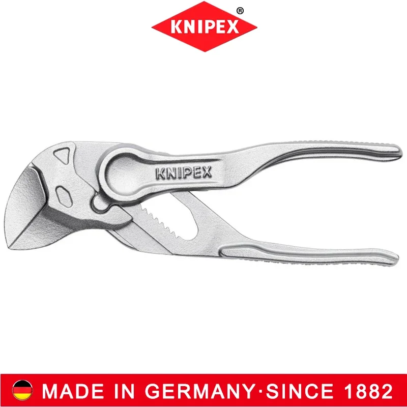 KNIPEX  Pliers Wrench XS 4'' Alloy Steel Chrome Plated  Mini Plier  Crimping Tool Vise Wrench 8604100 XS