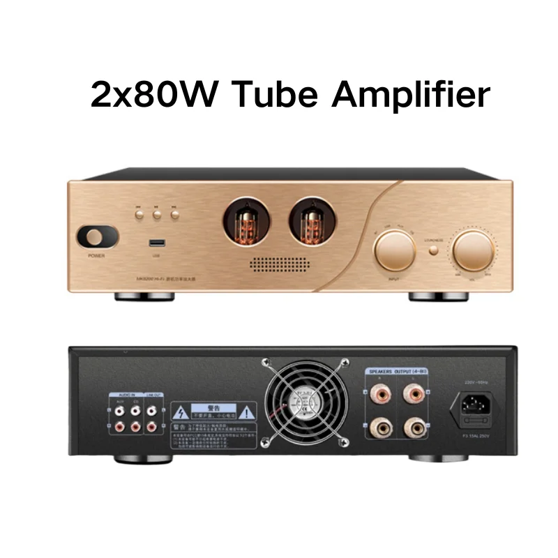 

160W Power Tube Amplifier 5.0 Bluetooth Amp SNR76dB Amplifiers USB DAC OPT/COAX Lossless Playback For HiFi Sound System PC TV CD