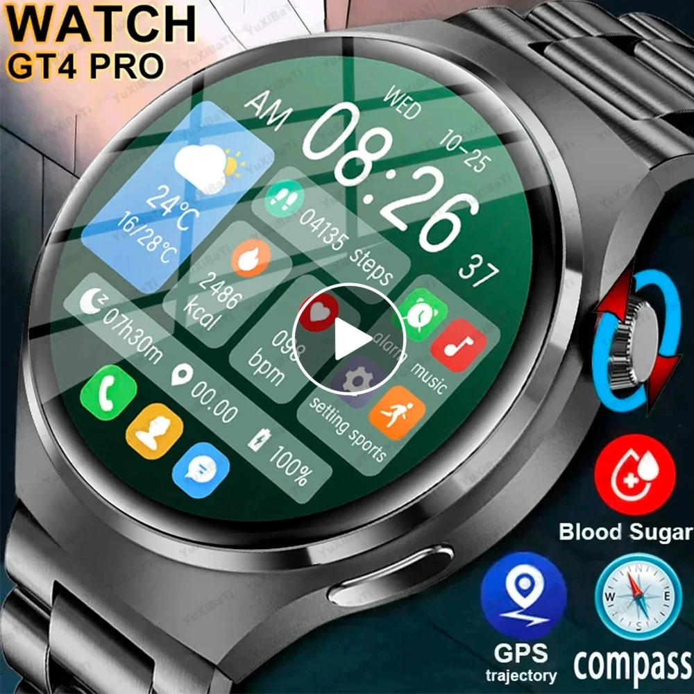 Low price version GT 4 PRO Smartwatch Men Watch 4 PRO AMOLED Screen Bluetooth Call GPS NFC Heart rate SmartWatch 2025 New