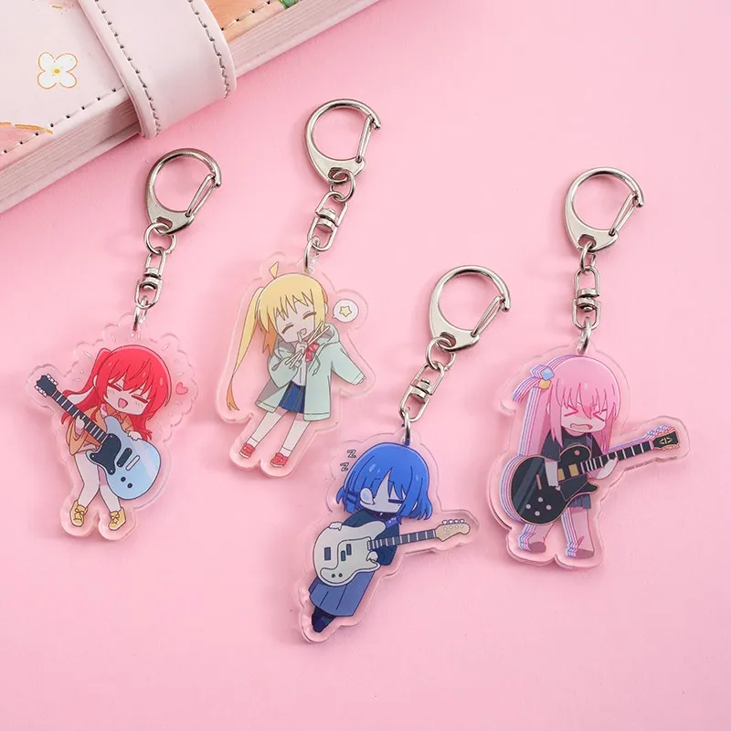 Anime Bocchi The Rock Acrylic keychain accessaries Cartoon funny Bag Pendant Gift cute bag charm Keyring Friends Fans Gifts