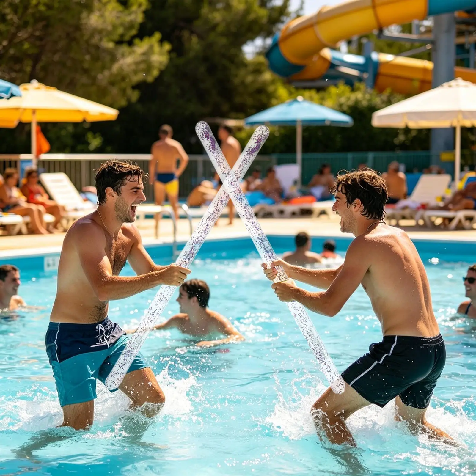 Inflatable Float Noodle Blow Up Floating Tube Toy Pool Noodle Stick For Men Women Adults Teens Children Family Friends Kids Lake view 3