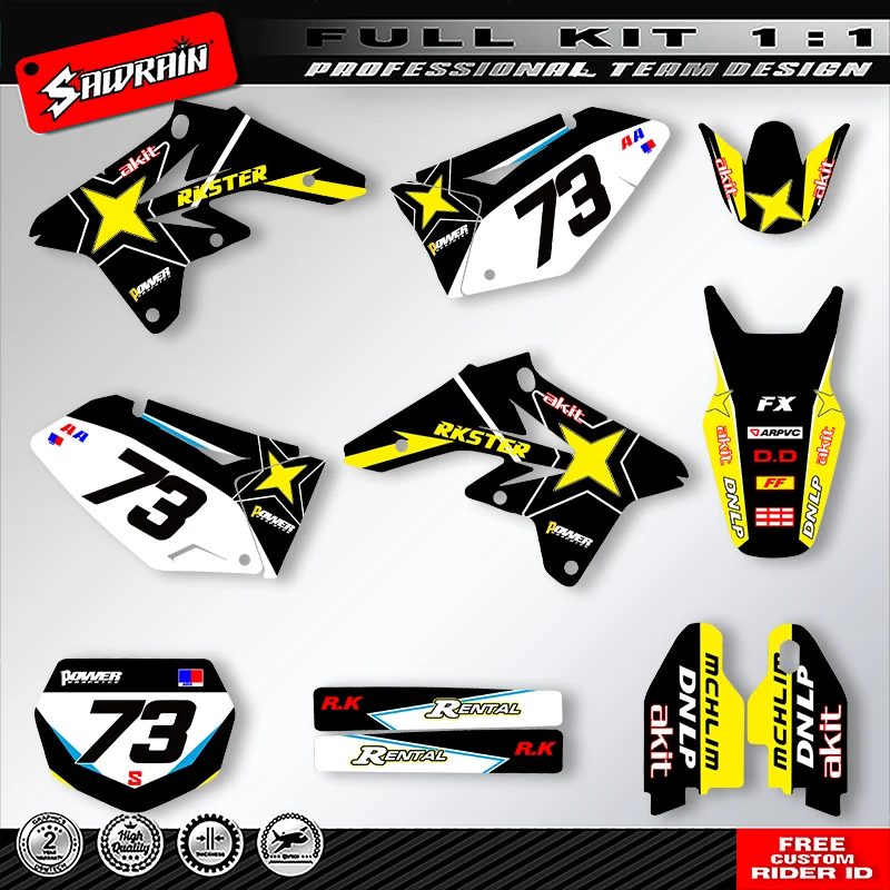 

Наклейки на мотоцикл Sawrain, набор наклеек с графикой команды для SUZUKI RMZ250 2007 2008 2009 007