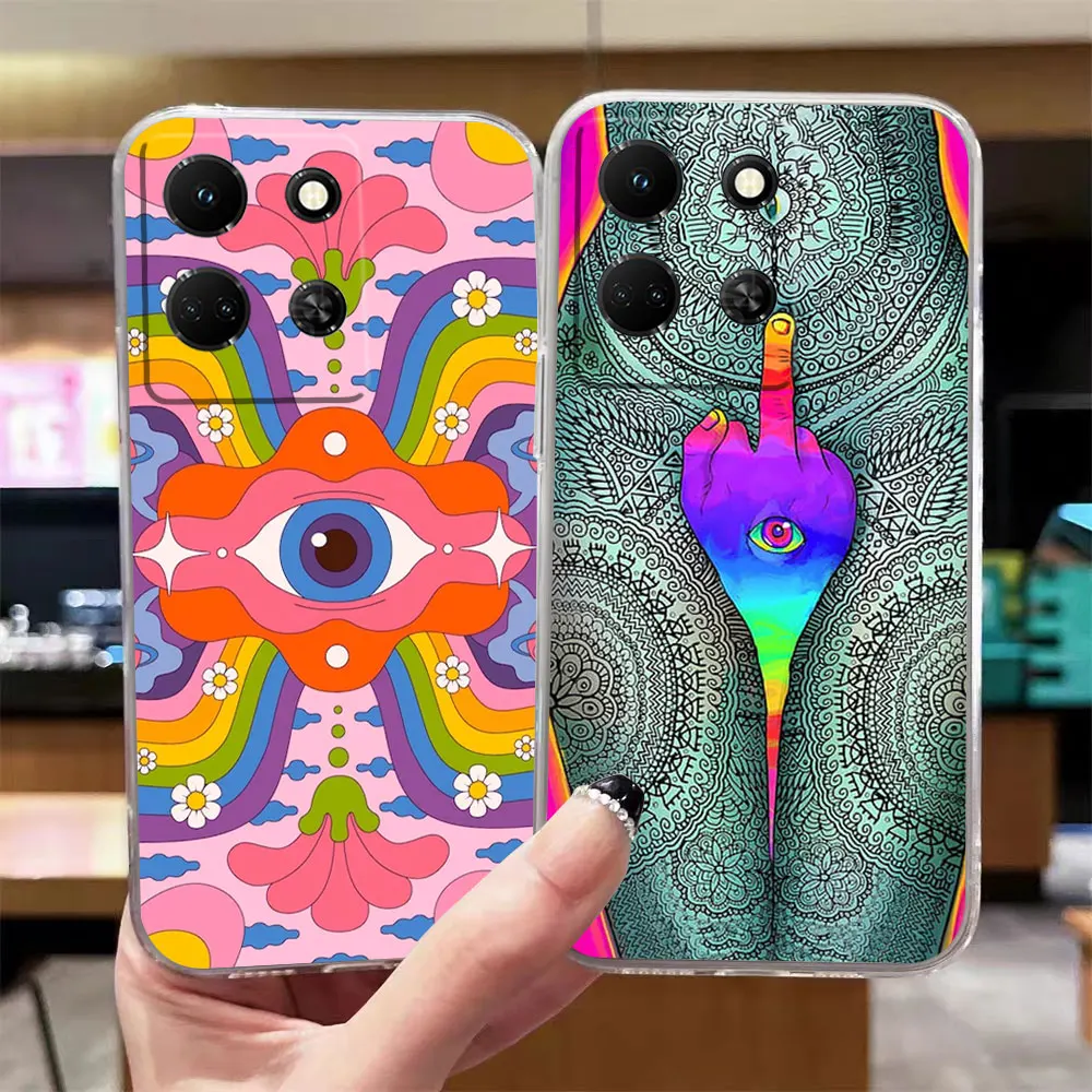 Clear Phone Case For Infinix NOTE 10 11 12 30 30i SMART 4 5 6 7 ZERO CAMON 19 20 PRO Case Funda Shell Indie Hippie Art