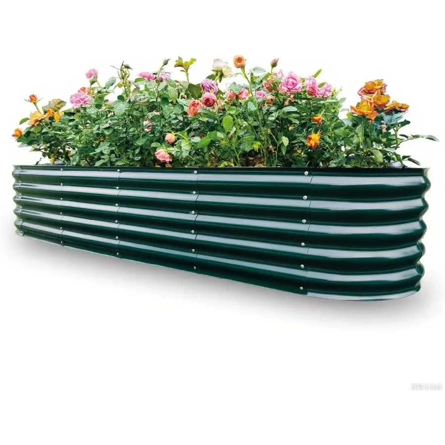 

Gardmax Galvanized Raised Garden Bed Lightweight Planter Boxes Outdoor with Easy Assembly Large Garden Bed for Vegetables Fruit