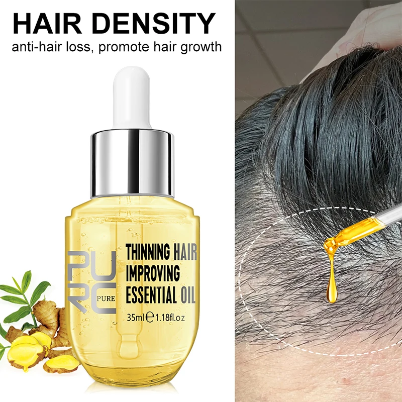 PURC Hair Growth Products for Men Women Ginger Regrowth Hair Oil Anti Hair Loss Scalp Treatment Serum Thicken Grow Hair Care