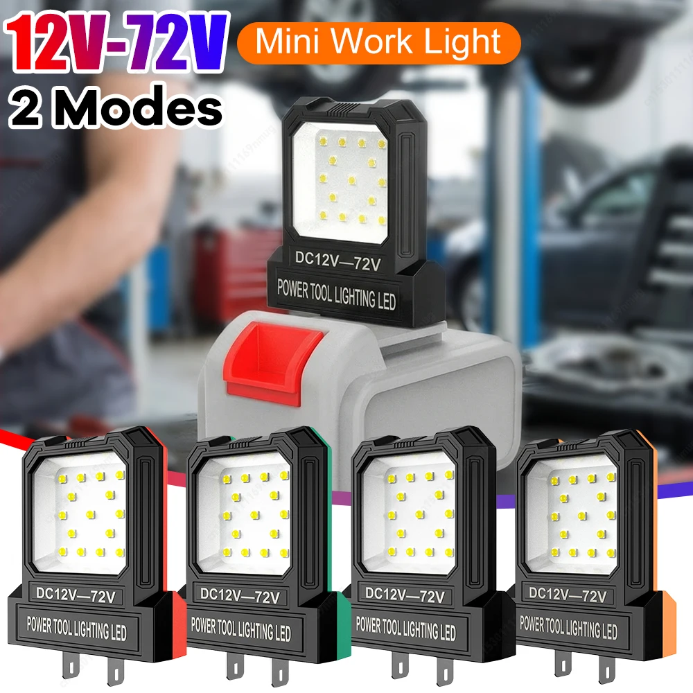 

12V-72V LED Mini Pocket Work Light 550LM No Battery Super Bright Spotlight Outdoor Lighting Floodlight Power Tool Accessories