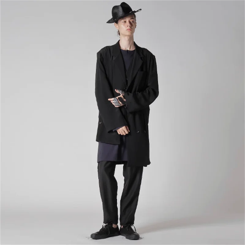 【Custom-made men's clothing 】Original design asymmetrical suit jacket - single button spring-autumn high-quality men's shirt
